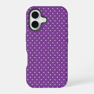 Coque iPhone 16 Motif à pois violet uni sur fond