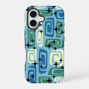 Coque iPhone 16 Motif Abstrait Cosmique Rétro Moderne du Milieu du