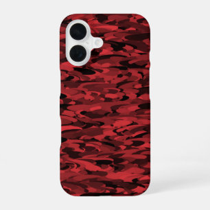 Coque iPhone 16 Motif Abstrait Rouge Noir