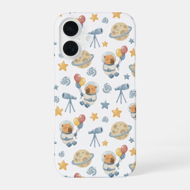 Coque iPhone 16 Motif Astronaute Capybara -   (Verso)