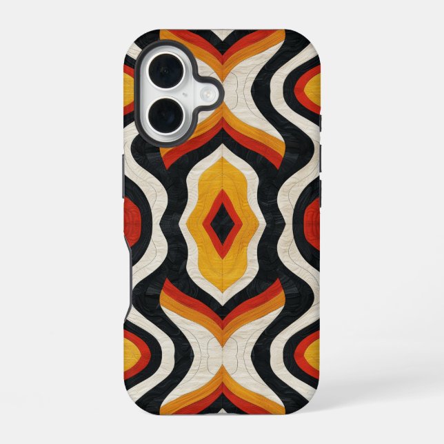 Coque iPhone 16 Motif aztèque coloré (Verso)