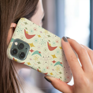 Coque iPhone 16 Motif chaud de boomerang atomique diamant Mid Mod