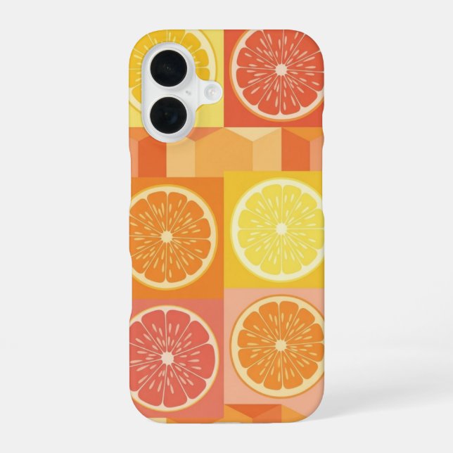 Coque iPhone 16 Motif Citrus Vintage (Verso)