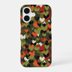 Coque iPhone 16 Motif Cœur Rouge Vert