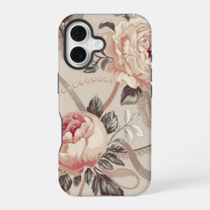 Coque iPhone 16 Motif Coquette Fleurs