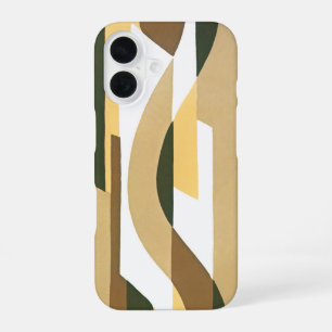 Coque iPhone 16 Motif courbe Art Déco vintage Jazz Couleurs d'auto