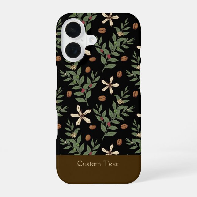 Coque iPhone 16 Motif d'arbre à café (Verso)