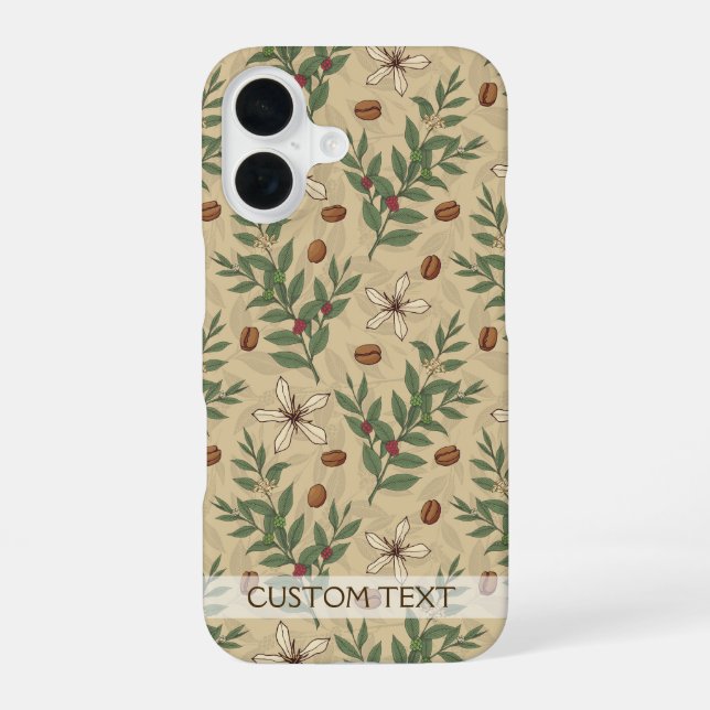 Coque iPhone 16 Motif d'arbre à café (Verso)