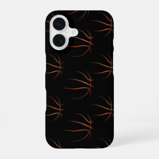 Coque iPhone 16 Motif d'art linéaire minimaliste de basketball – N