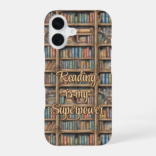 Coque iPhone 16 Motif de bibliothèque Fairytale (Verso)