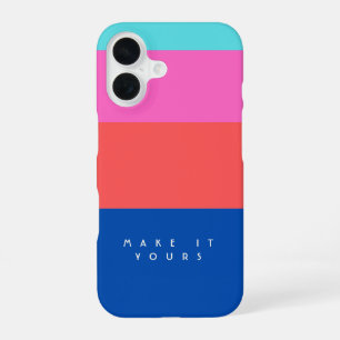 Coque iPhone 16 Motif de bloc de couleur moderne personnalisé
