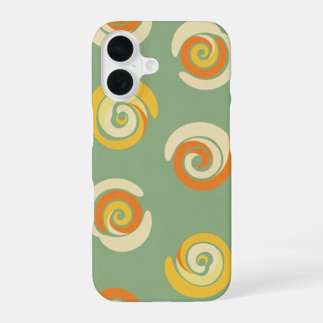 Coque iPhone 16 Motif de brocoli Romanesco vintage (Verso)