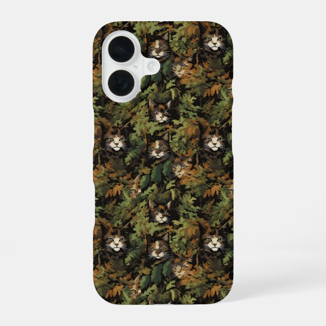 Coque iPhone 16 Motif de chats de forêt (Verso)