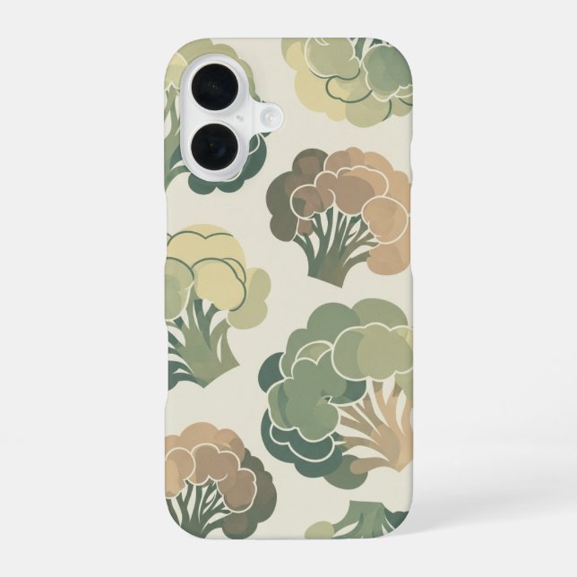Coque iPhone 16 Motif de chou-fleur vintage (Verso)