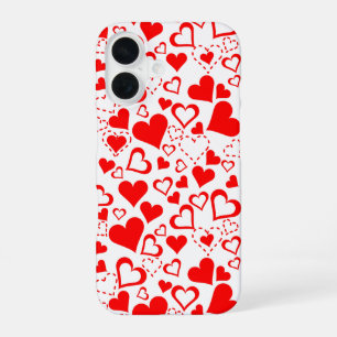 Coque iPhone 16 Motif de cœurs