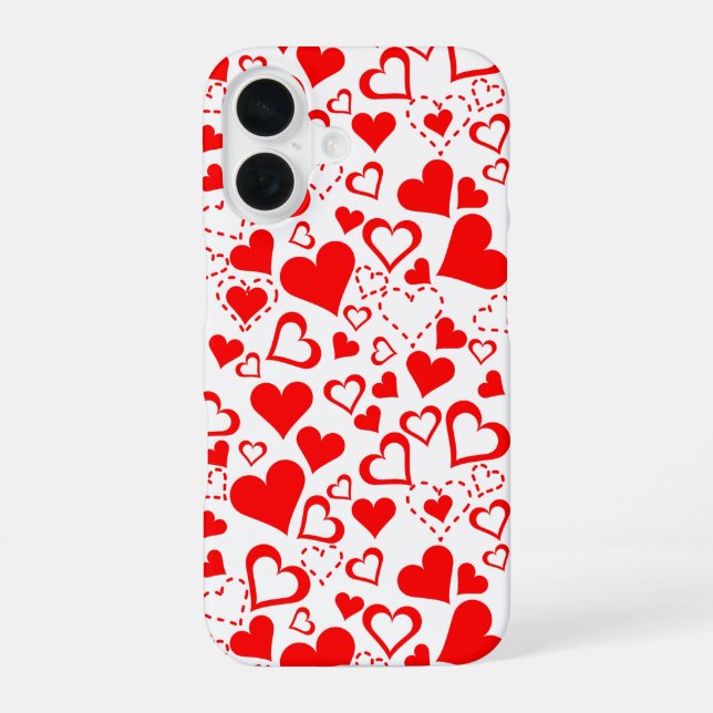 Coque iPhone 16 Motif de cœurs (Verso)