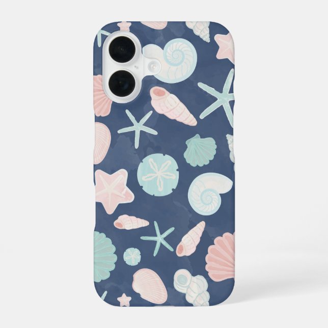 Coque iPhone 16 motif de coquillages (Verso)