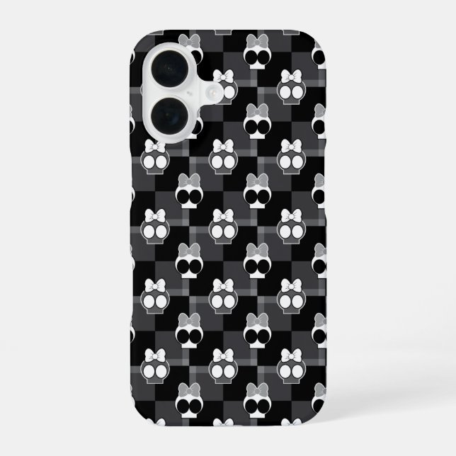 Coque iPhone 16 Motif de crânes mignons (Verso)