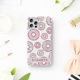 Coque iPhone 16 Motif De Donuts, Donuts Roses, Glace, Votre Nom