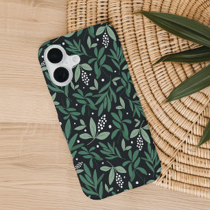 Coque iPhone 16 Motif de feuilles de fougère botanique verte et de