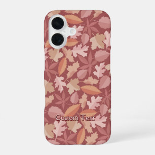 Coque iPhone 16 Motif de feuilles de Marsala