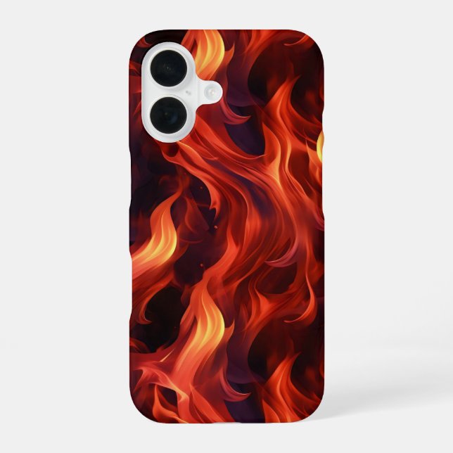 Coque iPhone 16 Motif de Flamme de Feu (Verso)
