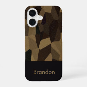 Coque iPhone 16 Motif de formes géométriques marron Autocollant