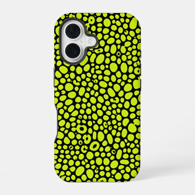 Coque iPhone 16 Motif de galets organiques microscopiques (Verso)
