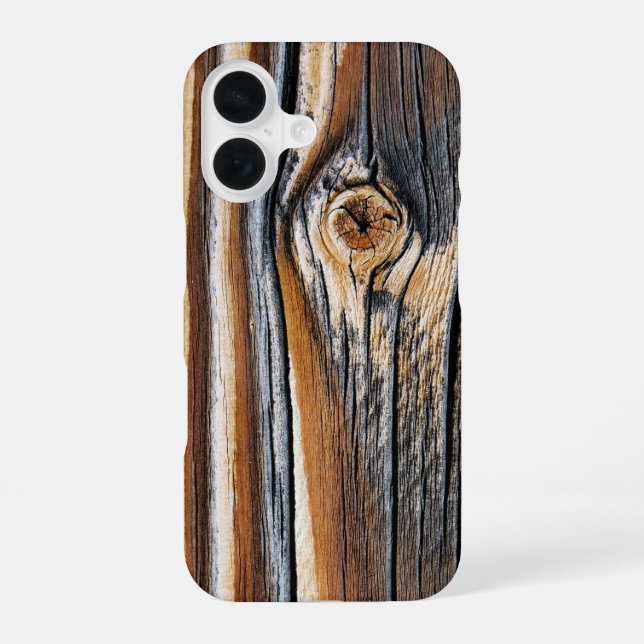 Coque iPhone 16 Motif de grain de bois COOL (Verso)