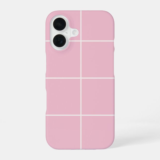Coque iPhone 16 Motif de grille de contrôle de couleur minimale (Verso)