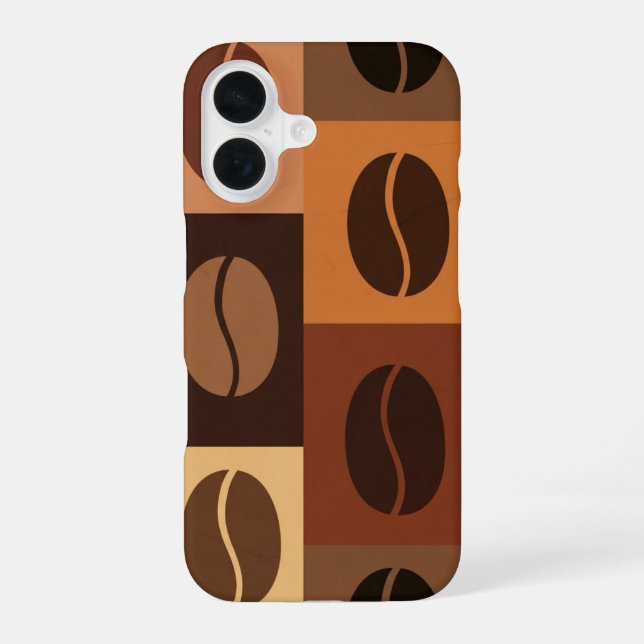 Coque iPhone 16 Motif de haricot d'espresso vintage (Verso)