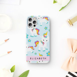 Coque iPhone 16 Motif de licornes, Licornes mignonnes, Votre nom
