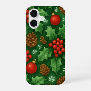 Coque iPhone 16 Motif de Noël Dessin de vacances festif