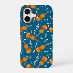 Coque iPhone 16 Motif de notes de musique violon