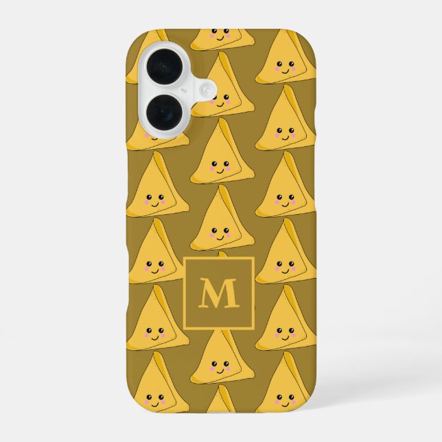 Coque iPhone 16 Motif de nourriture Kawaii Snack indien Samosa (Verso)