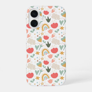 Coque iPhone 16 Motif de nurserie fantaisiste avec nuages et étoil