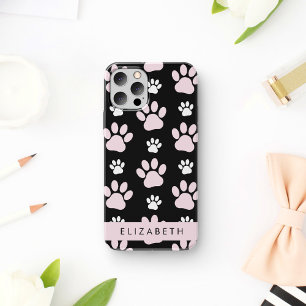 Coque iPhone 16 Motif de pattes, pattes roses, pattes de chien, vo
