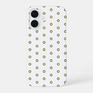 Coque iPhone 16 Motif de point de cercle jaune moderne avec contou