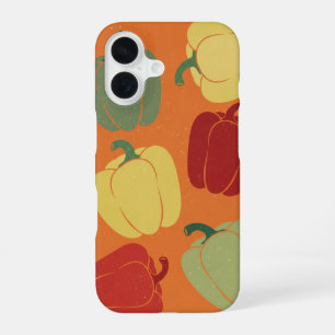 Coque iPhone 16 Motif de poivron stylisé vintage