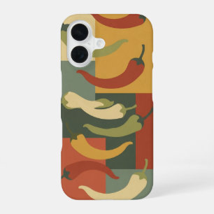 Coque iPhone 16 Motif de poivron stylisé vintage