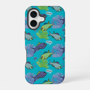 Coque iPhone 16 Motif de récif de corail de poissons de natation d