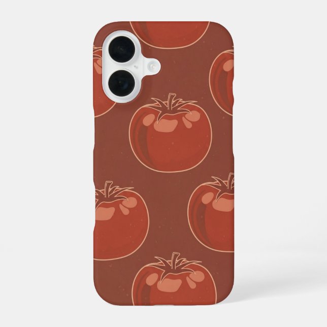 Coque iPhone 16 Motif de tomate entière vintage (Verso)