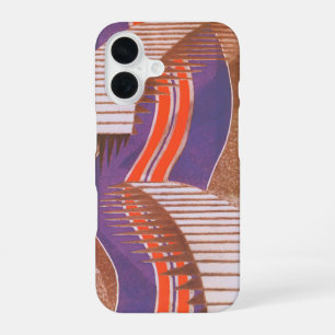 Coque iPhone 16 Motif d'escalier en pochoir Art Déco de jazz vinta