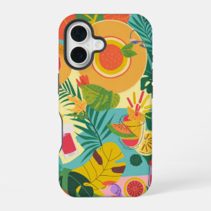 Coque iPhone 16 Motif d'été coloré