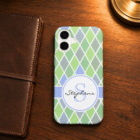 Motif diamant personnalisé bleu et vert