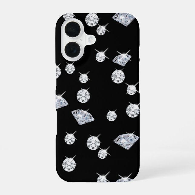 Coque iPhone 16 Motif Diamants Modernes (Verso)