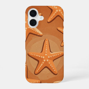 Coque iPhone 16 Motif étoile de mer rétro
