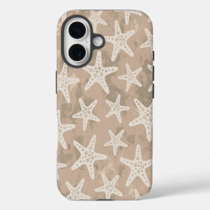 Coque iPhone 16 Motif Étoile de Mer Sable Beige