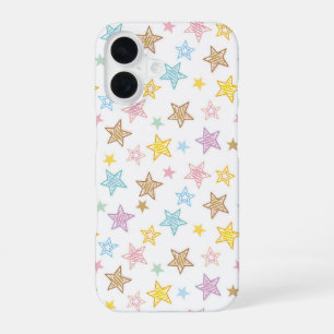 Coque iPhone 16 Motif Étoiles Esquissées