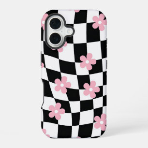 Coque iPhone 16 Motif Fleur Rétro